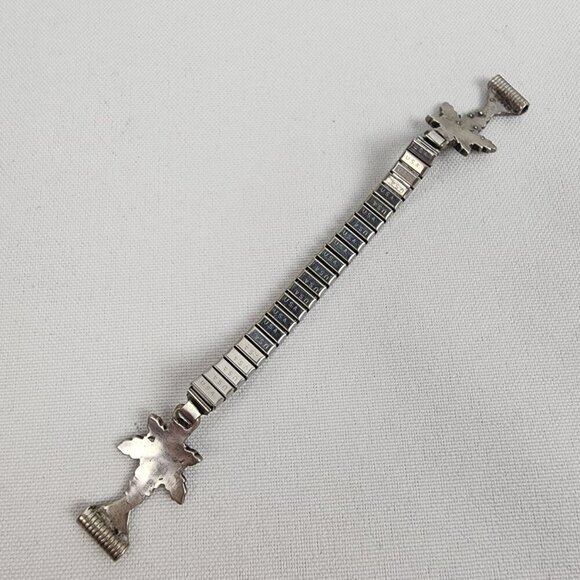 Vintage Sterling Silver Turquoise Flower Watch Strap - Picture 4 of 7